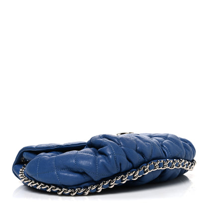 Chanel Washed Lambskin Quilted Medium Chain Around Messenger Blue 4 of 11