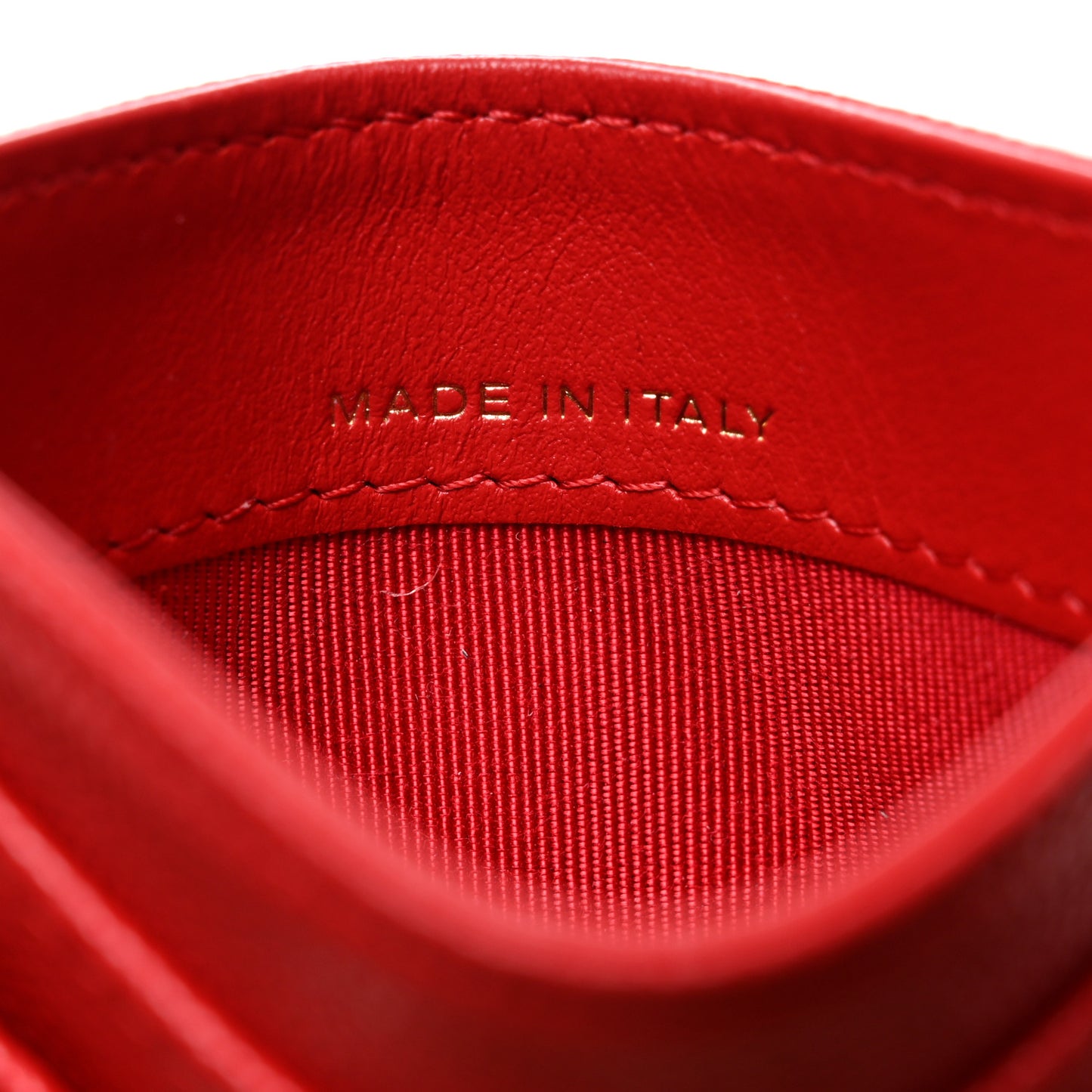 Caviar Quilted Card Holder Red