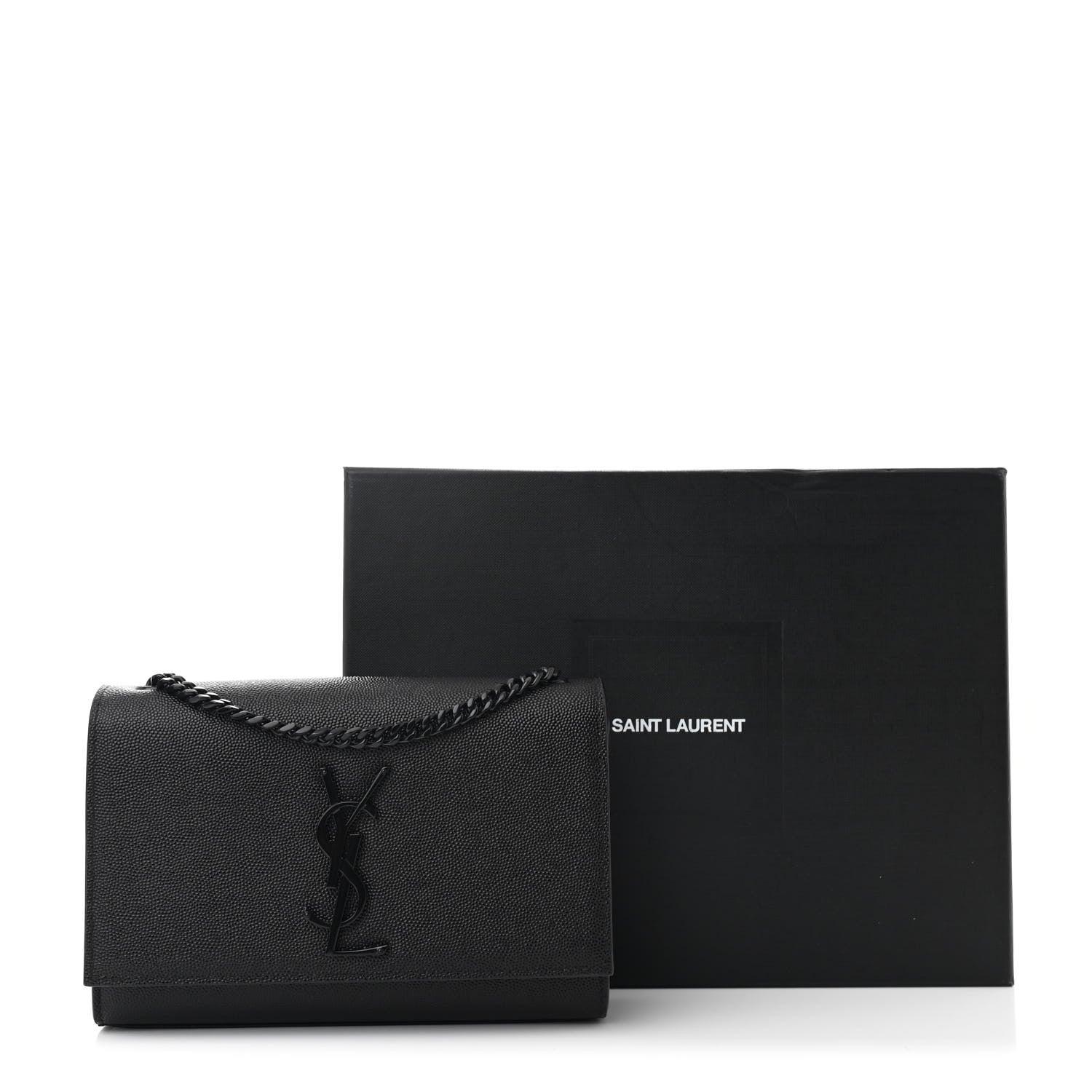 Saint Laurent Grain De Poudre Small Monogram Monochrome Kate Satchel Black 11 of 11