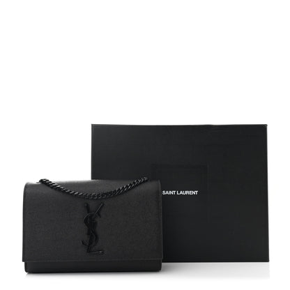 Saint Laurent Grain De Poudre Small Monogram Monochrome Kate Satchel Black 11 of 11
