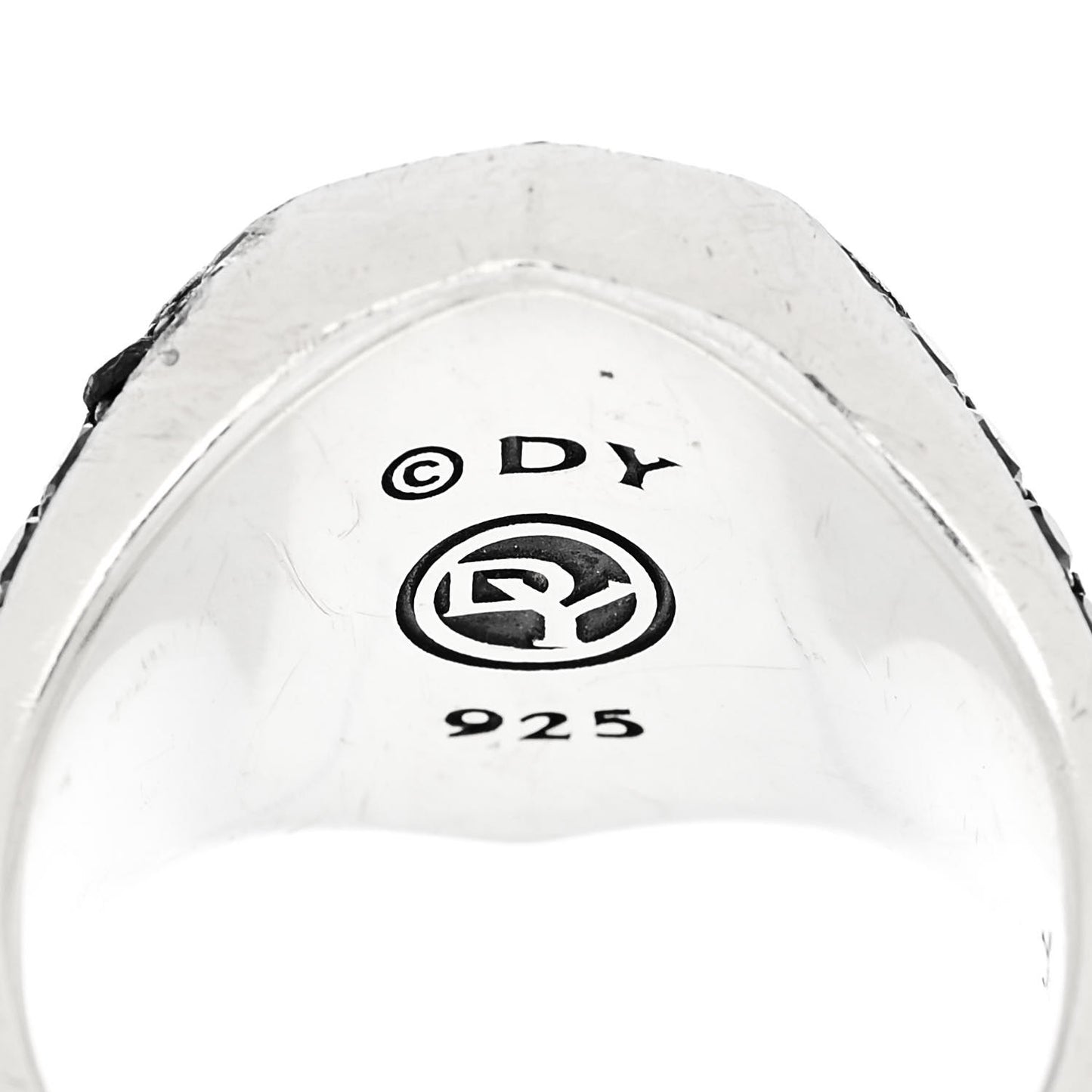 Sterling Silver Black Diamond Pave Waves Signet Ring 62 10