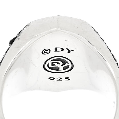 David Yurman Sterling Silver Black Diamond Pave Waves Signet Ring 62 10 5 of 5