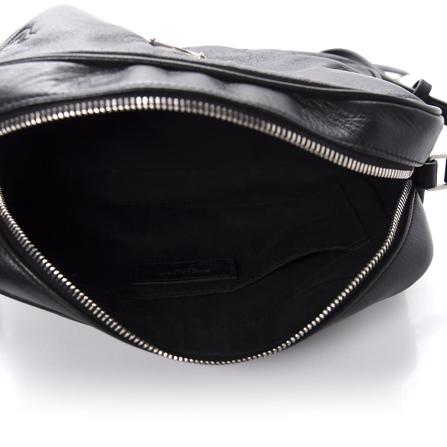 Calfskin Heart Embossed Monogram Lou Camera Bag Black