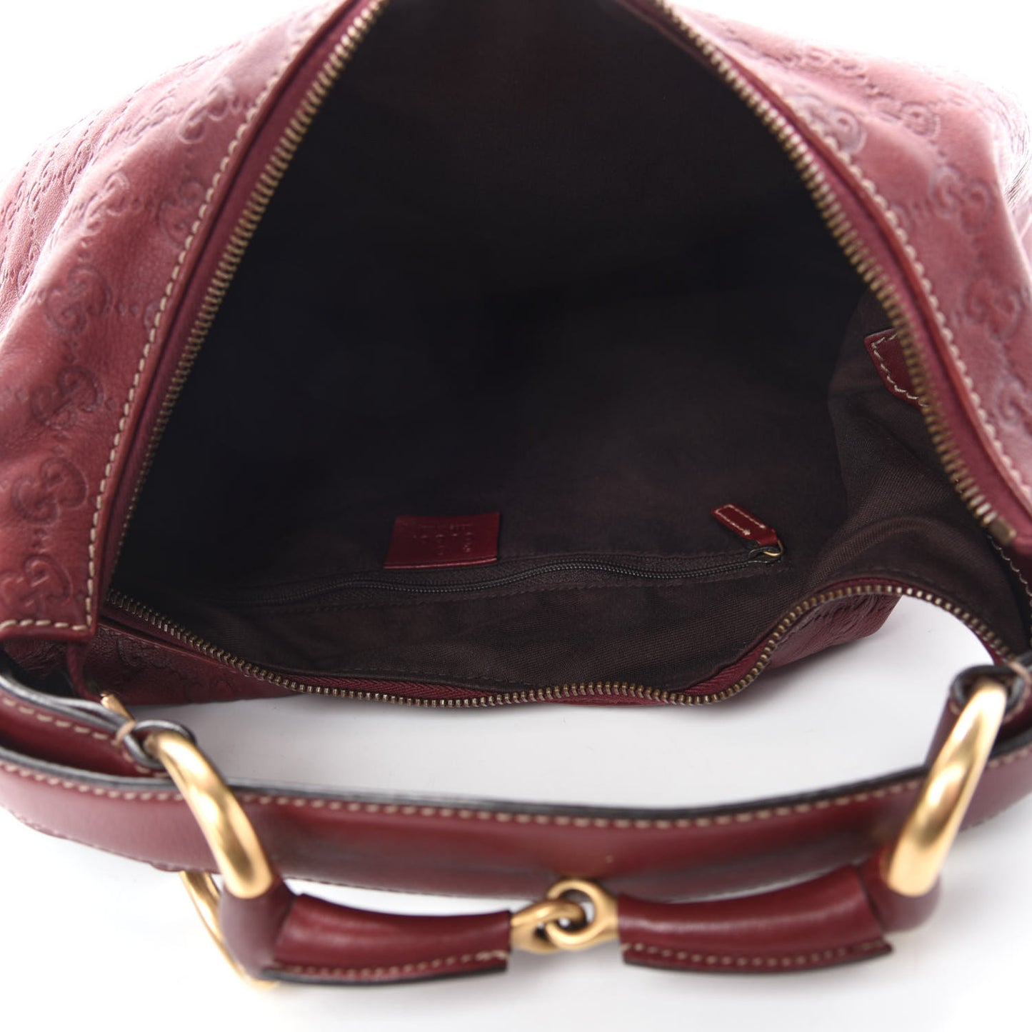 Guccissima Medium Horsebit Chain Hobo Red