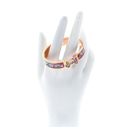 Hermes Enamel Narrow Print Cosmographia Universalis Clic Clac H Bracelet PM Album De Soie 2 of 8