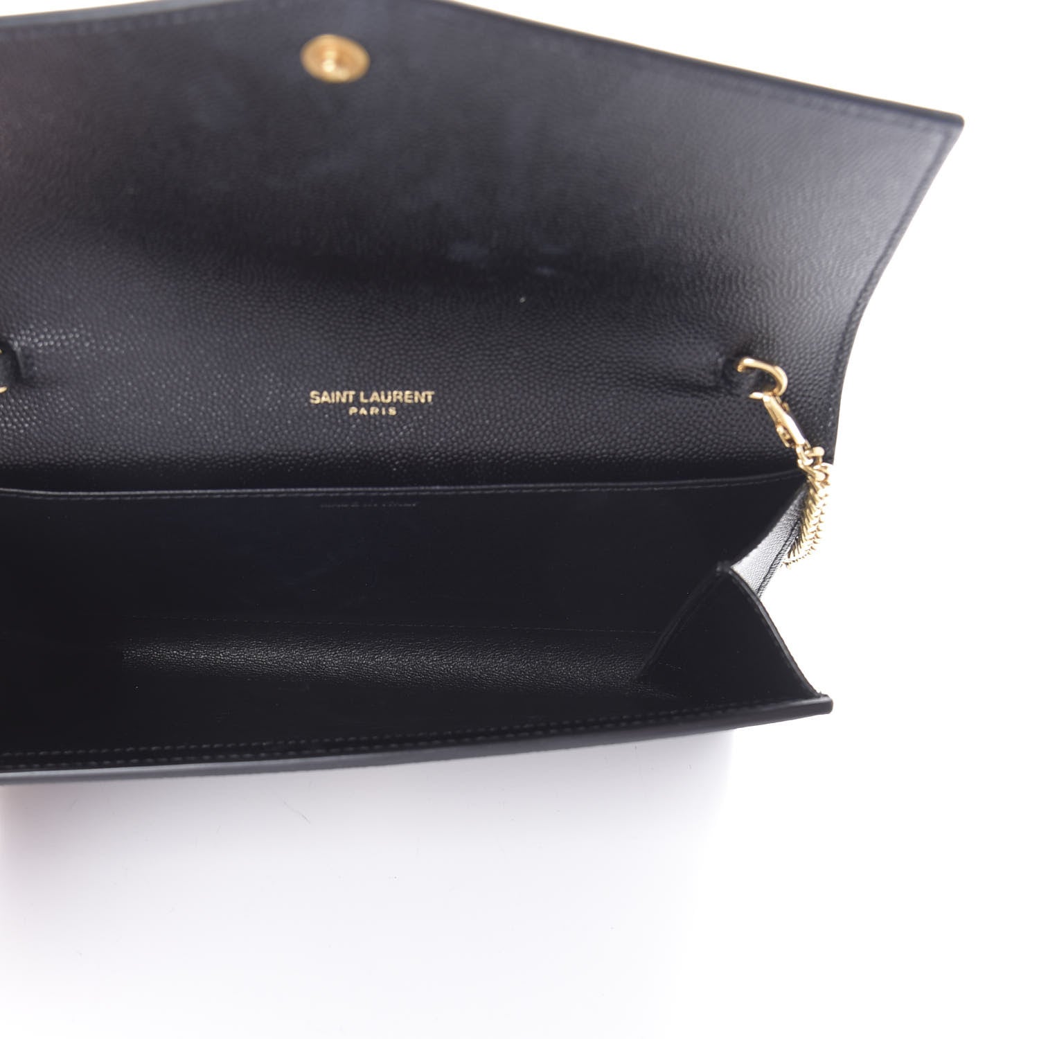 Saint Laurent Grain De Poudre Uptown Chain Wallet Black 5 of 8