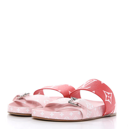 Louis Vuitton Monogram Giant Bom Dia Flat Mule Sandals 41 Rouge Rose 3 of 7