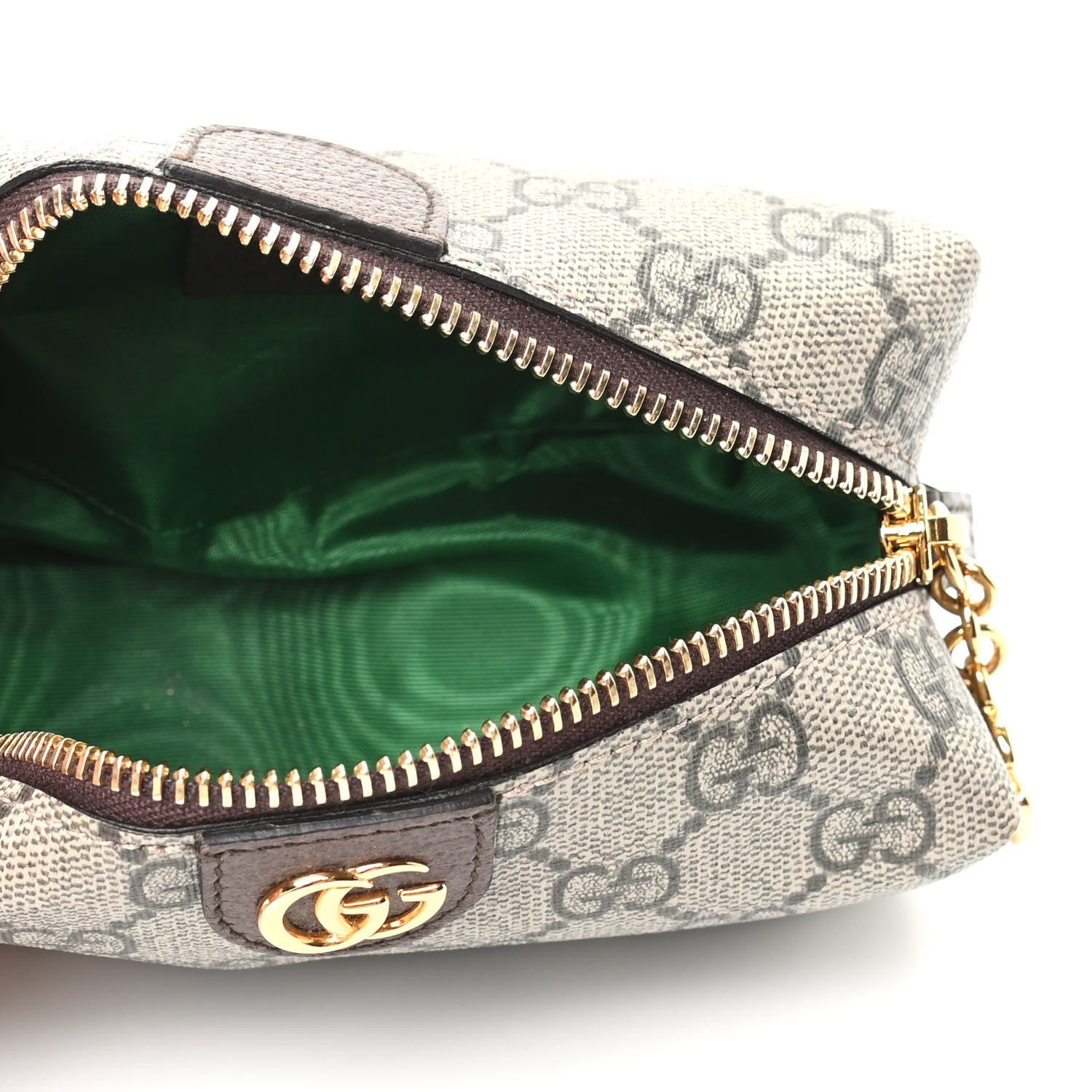 Gucci Soft GG Supreme Monogram Calfskin Small Ophidia Cosmetic Case Beige Ebony New Acero 5 of 10