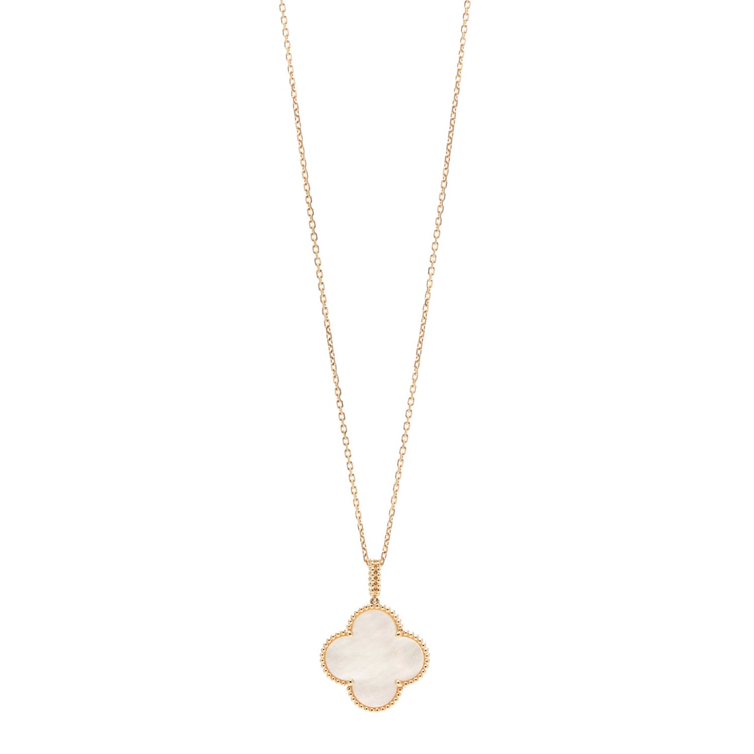 Van Cleef & Arpels 18K Yellow Gold Mother of Pearl Magic Alhambra Long Necklace 1 of 6