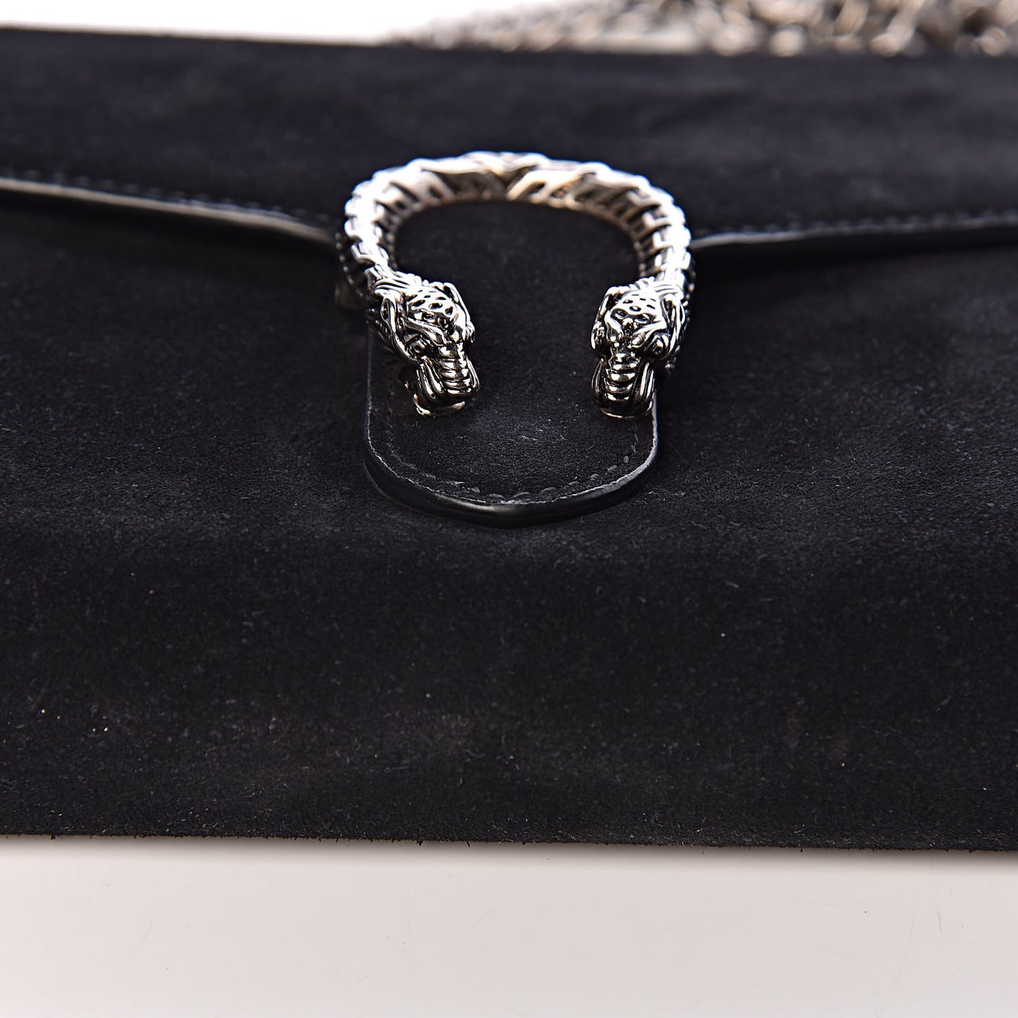 Suede Mini Dionysus Chain Wallet Black