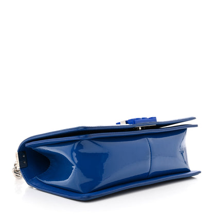 Chanel Patent Calfskin Quilted Medium Plexiglass Boy Flap Blue 4 of 10