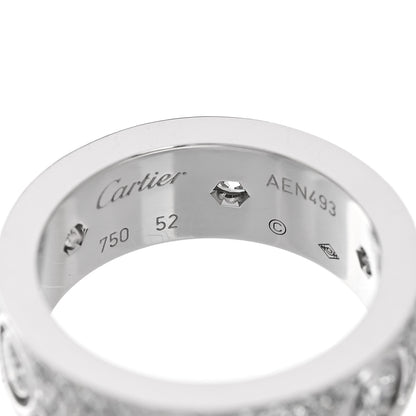 Cartier 18K White Gold Diamond LOVE Paved Ring 52 6 4 of 4