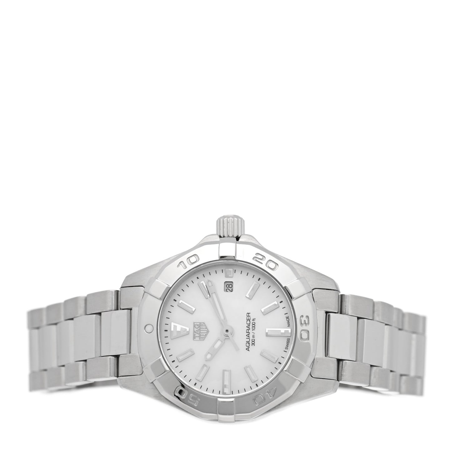 Stainless Steel Mother of Pearl 27mm Aquaracer Lady Quartz Watch WBD1411