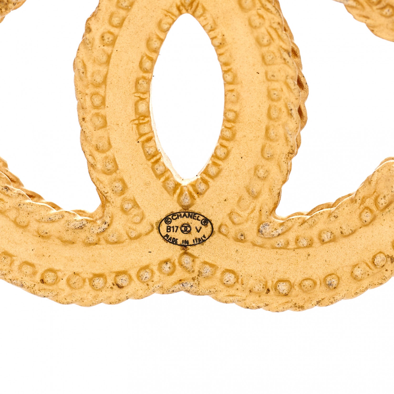 Chanel CC Drop Earrings Matte Gold 4 of 4