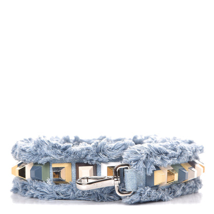 Fendi Denim Fringe Studded Strap You Blue Multicolor 1 of 6