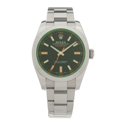 Rolex Stainless Steel 40mm Oyster Perpetual Milgauss Watch Black Dial 116400GV 1 of 5