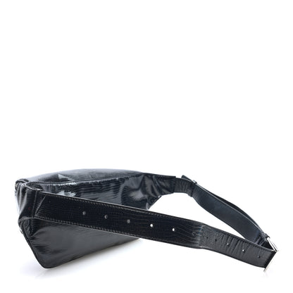 Saint Laurent Lizard Embossed Calfskin Belt Bag Black 3 of 9