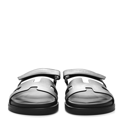 Hermes Calfskin Womens Chypre Sandals 39 Black 2 of 9
