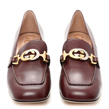 Gucci Malaga Kid Zumi Mid Heel Loafers 39 Vintage Bordeaux 2 of 10