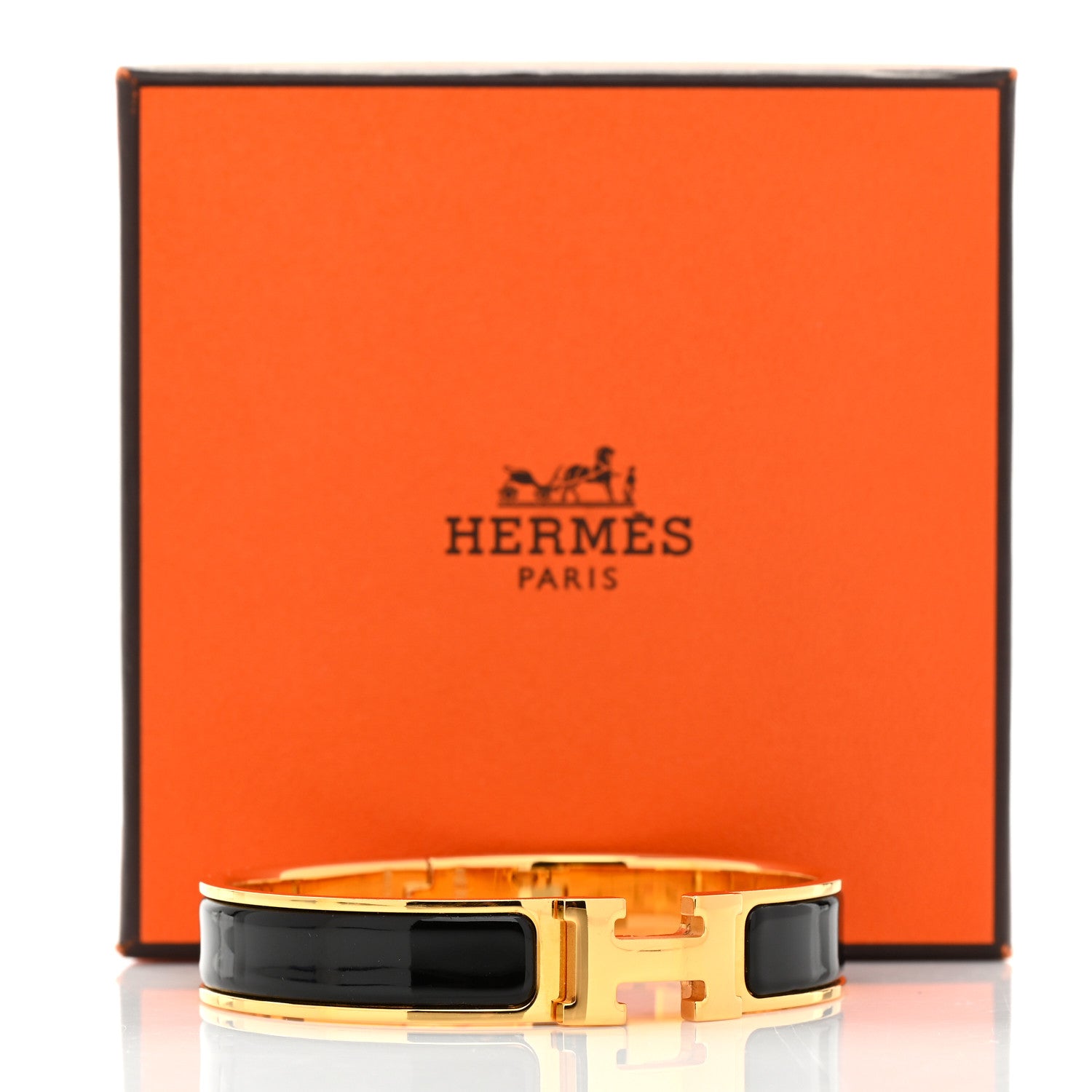 Hermes Enamel Narrow Clic Clac H Bracelet GM Black 5 of 5