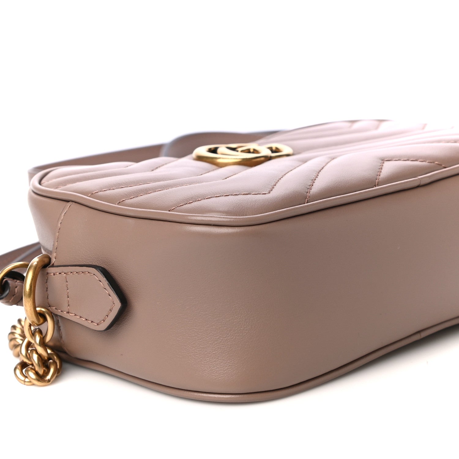 Gucci Calfskin Matelasse Mini GG Marmont Chain Shoulder Bag Porcelain Rose 19 of 20