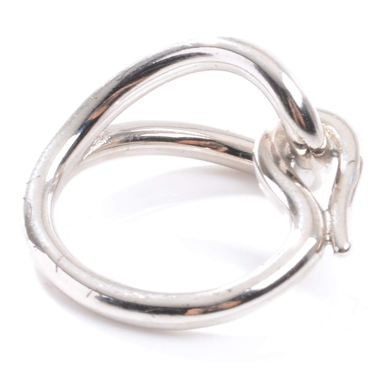 Hermes Knot Scarf Ring Silver 4 of 4