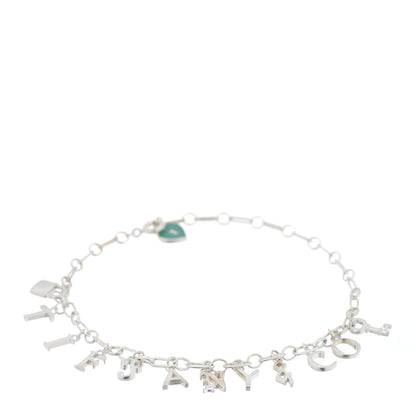 Tiffany Sterling Silver Enamel Love Notes Logo Charm Bracelet Blue 1 of 4