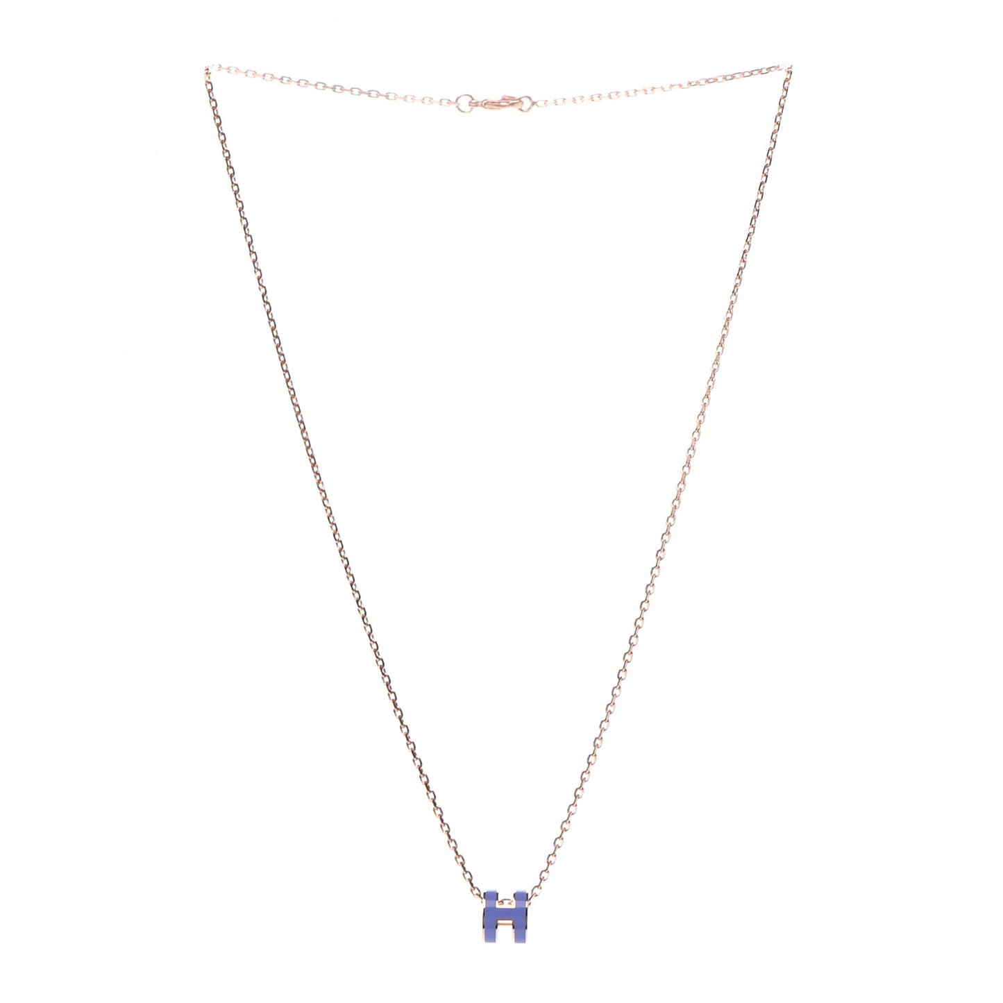 Rose Gold Mini Pop H Pendant Necklace Lilas