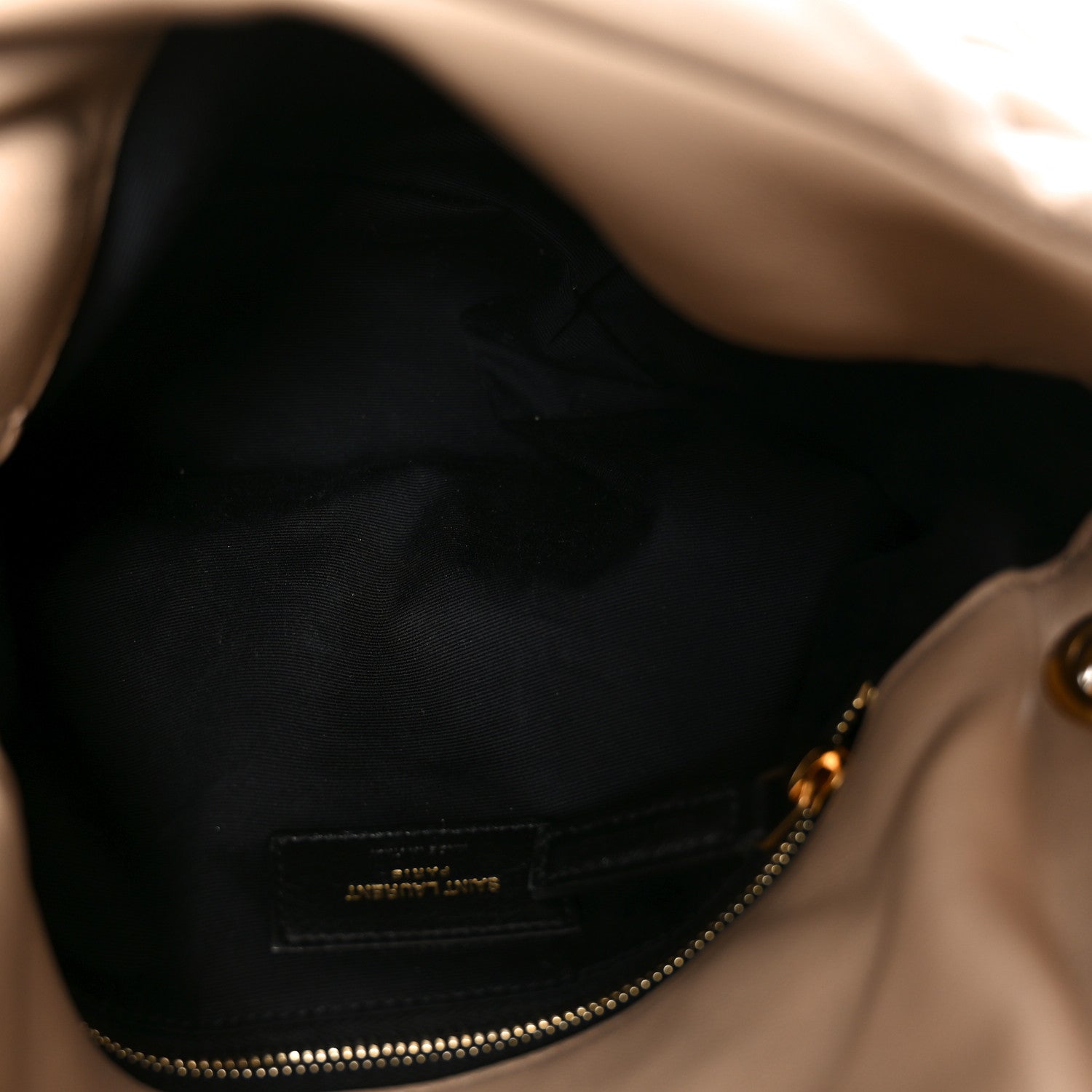 Saint Laurent Lambskin Quilted Small Loulou Puffer Monogram Chain Satchel Dark Beige 5 of 10