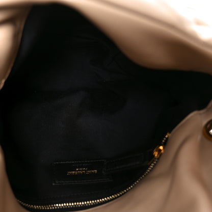 Saint Laurent Lambskin Quilted Small Loulou Puffer Monogram Chain Satchel Dark Beige 5 of 10