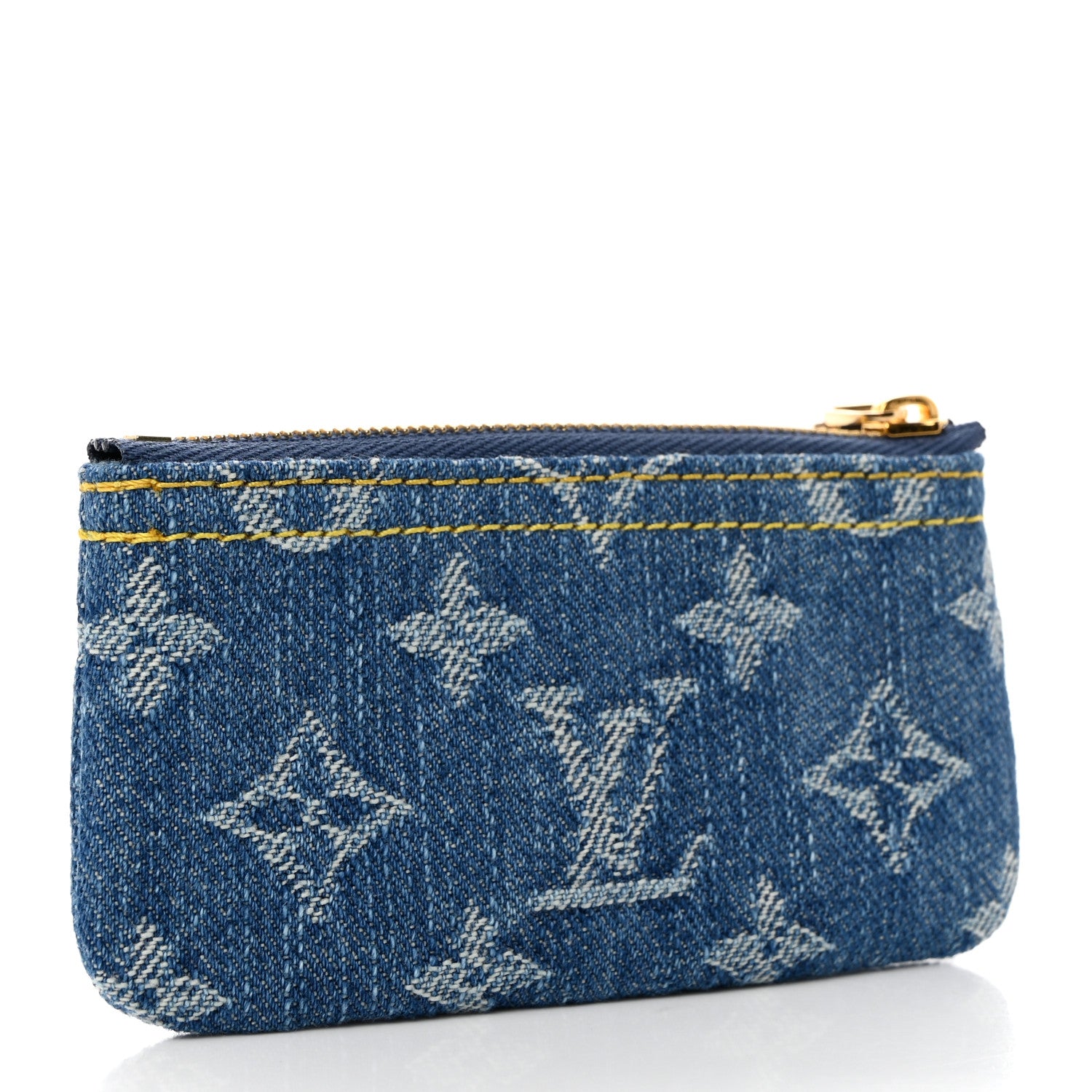 Louis Vuitton Monogram Denim Key Pouch Denim Blue 3 of 6
