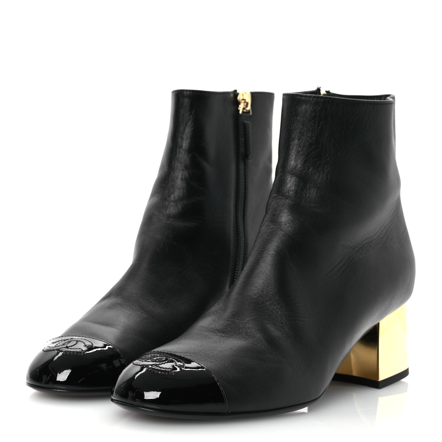 Chanel Mixed Fibers Lambskin Patent Calfskin Convertible High Boots 38 Black 8 of 22