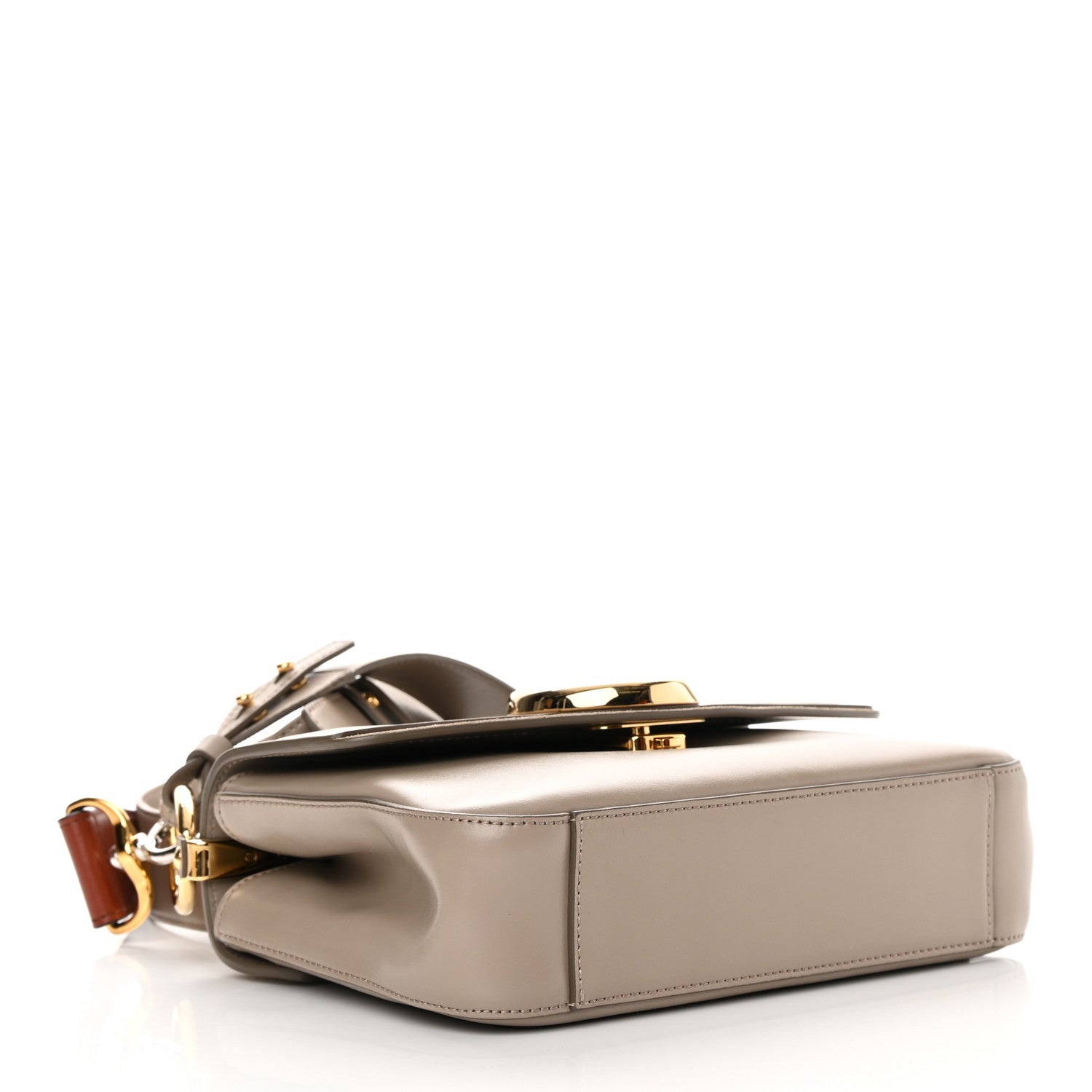 Chloe Shiny Calfskin Suede Small C Double Carry Bag Motty Grey 3 of 12