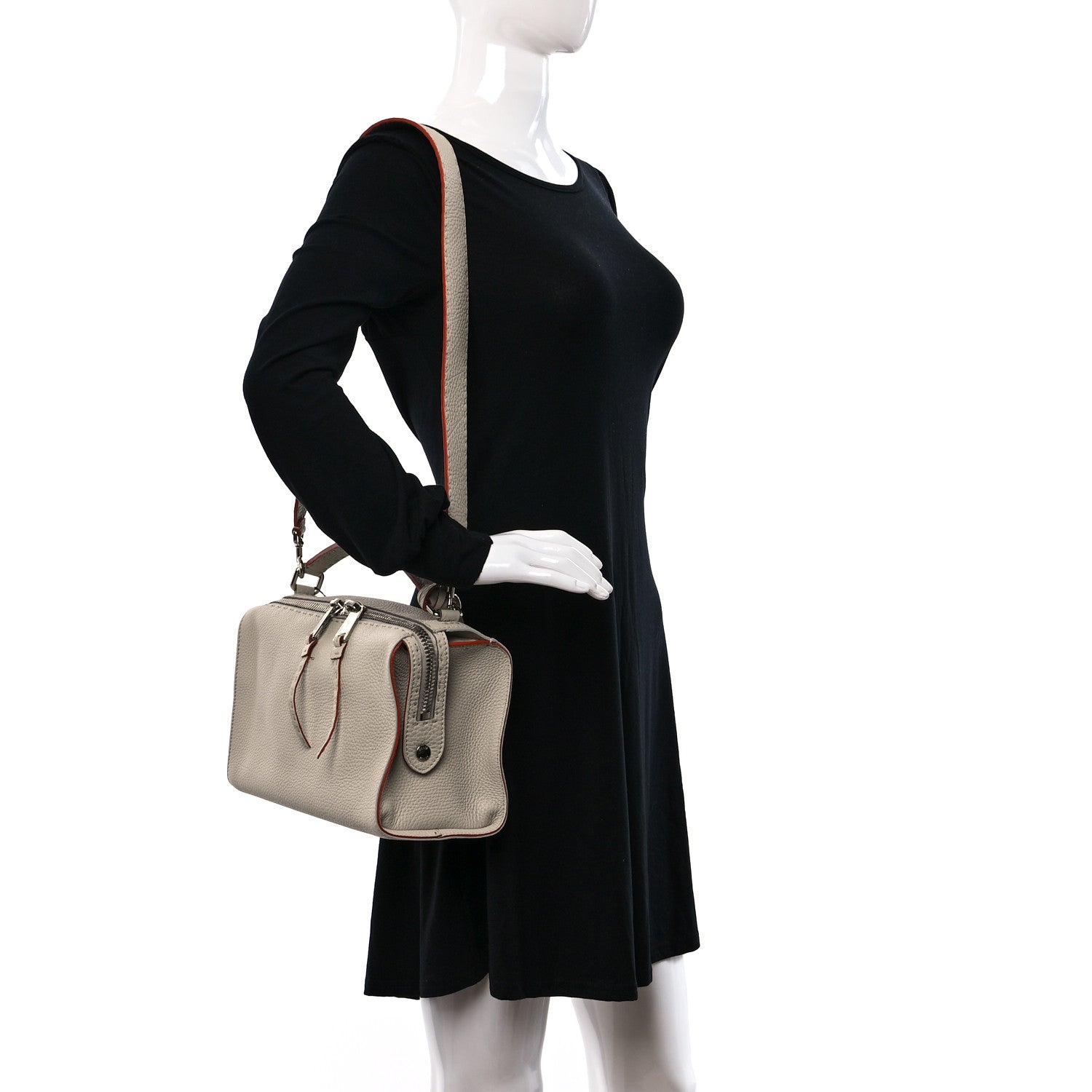 Fendi Cuoio Romano Selleria Lei Boston Tote Latte 2 of 14