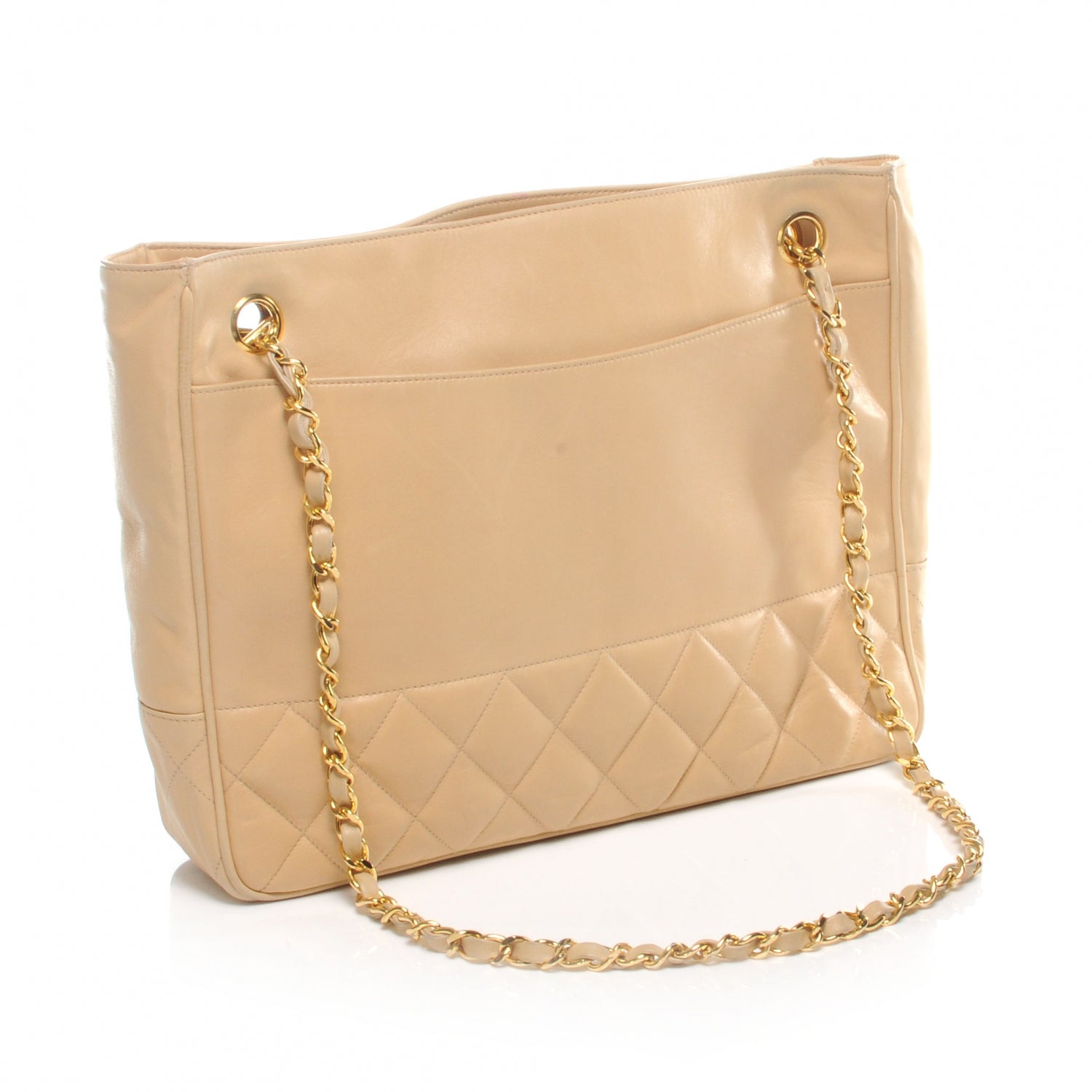 Chanel Lambskin Shopping Tote Beige 3 of 8