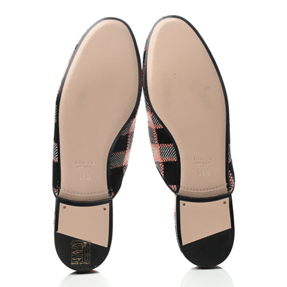 Gucci Tweed Calfskin Damier Womens Princetown Slippers 36.5 Black Pink Multicolor 5 of 8