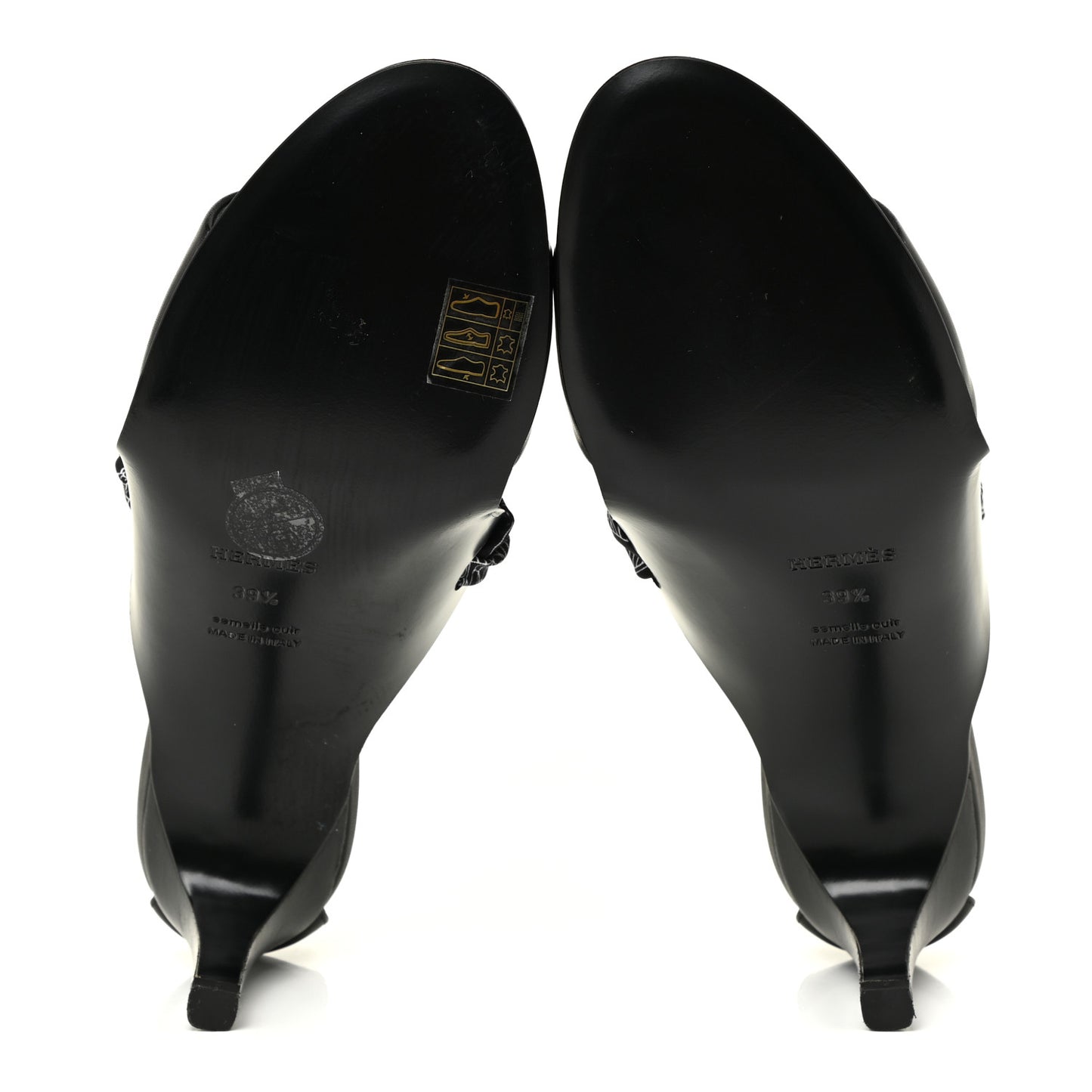 Calfskin Silk Torsade Sandals 39.5 Black