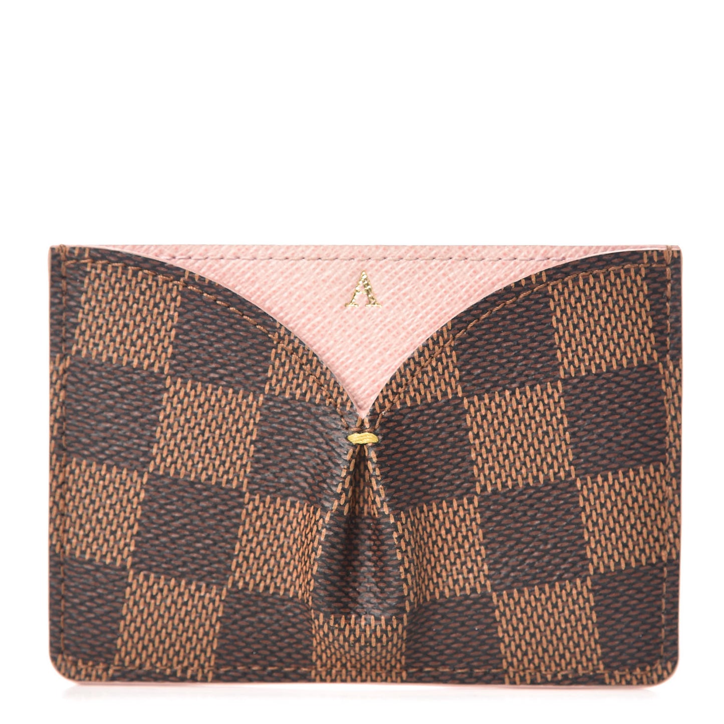 Damier Ebene Caissa Card Holder Rose Ballerine