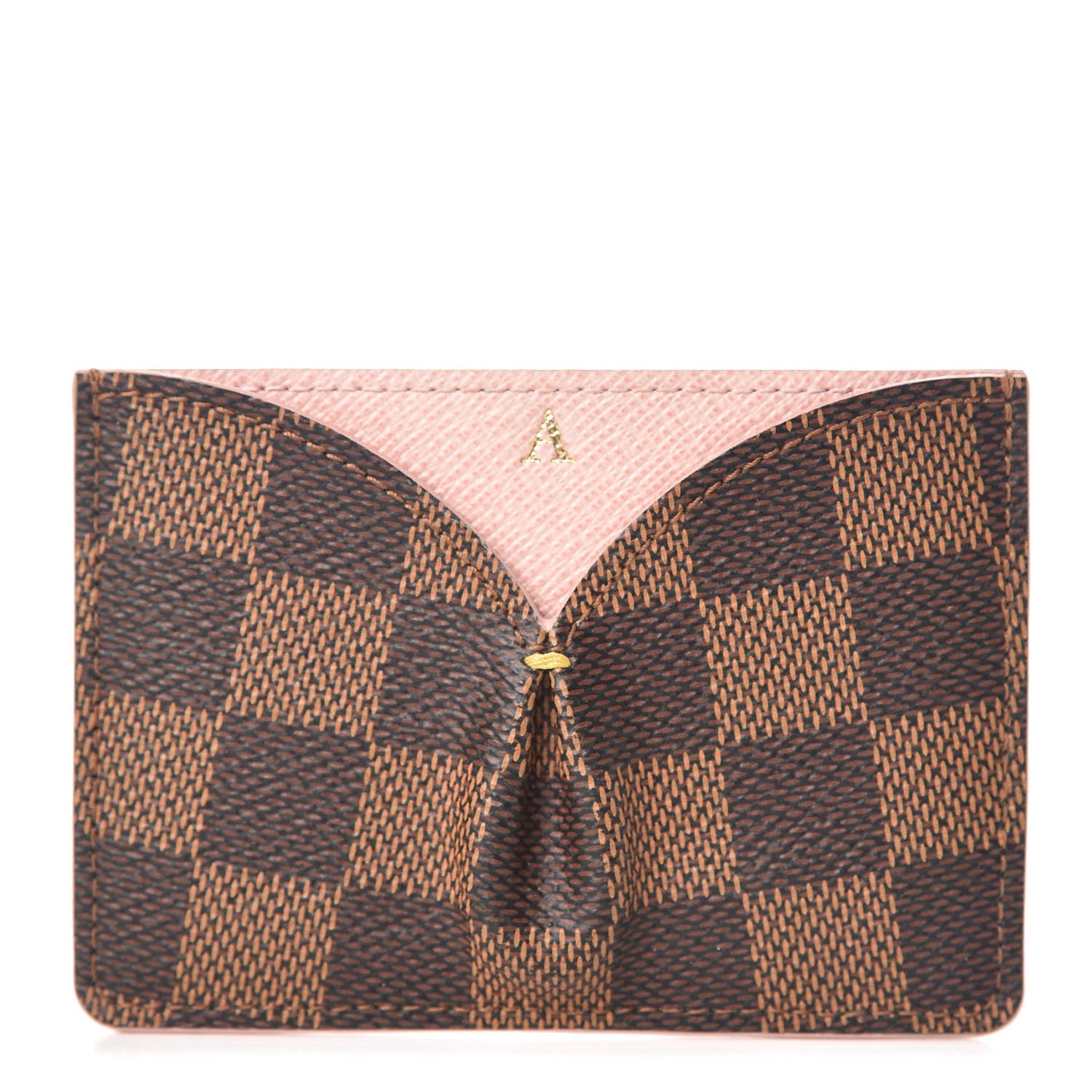 Louis Vuitton Damier Ebene Caissa Card Holder Rose Ballerine 1 of 7