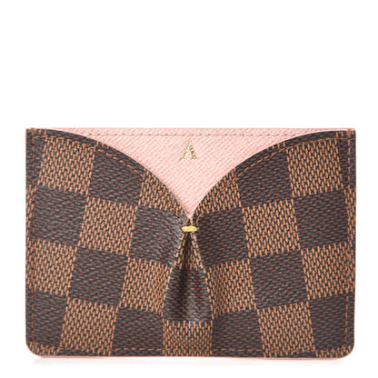 Louis Vuitton Damier Ebene Caissa Card Holder Rose Ballerine 1 of 7