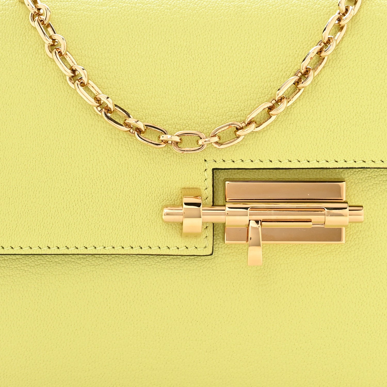 Hermes Chevre Mysore Mini Verrou Chaine Bag Jaune Bourgeon 8 of 13