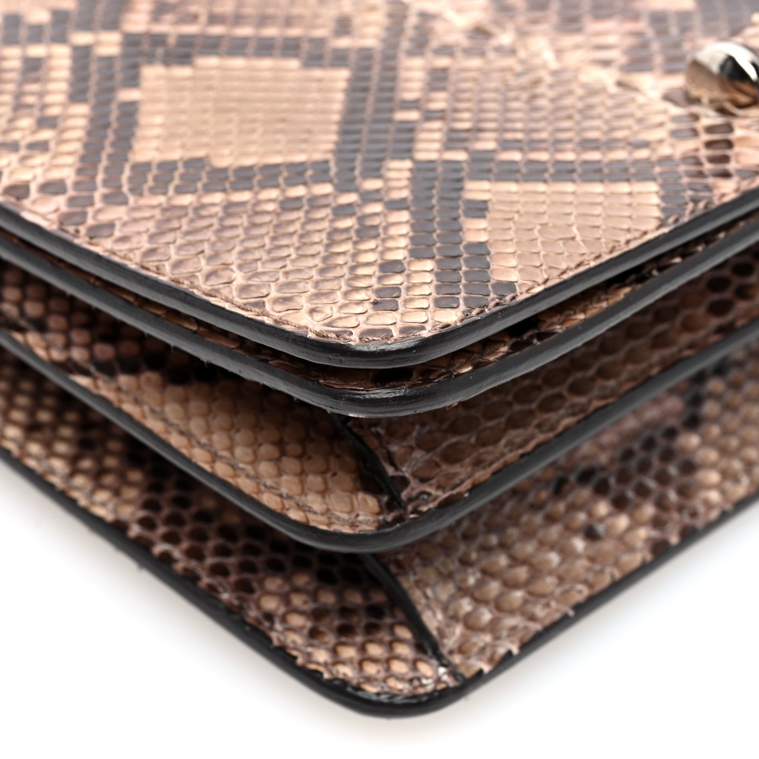 Gucci Calfskin Snakeskin Lady Bamboo Shoulder Bag 8 of 9