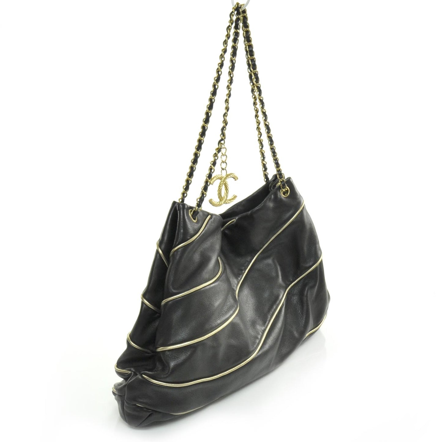Lambskin Large Constructivism Tote Black