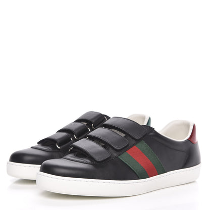 Gucci Calfskin Miro Soft Web Mens Sneakers 8 Black 3 of 9