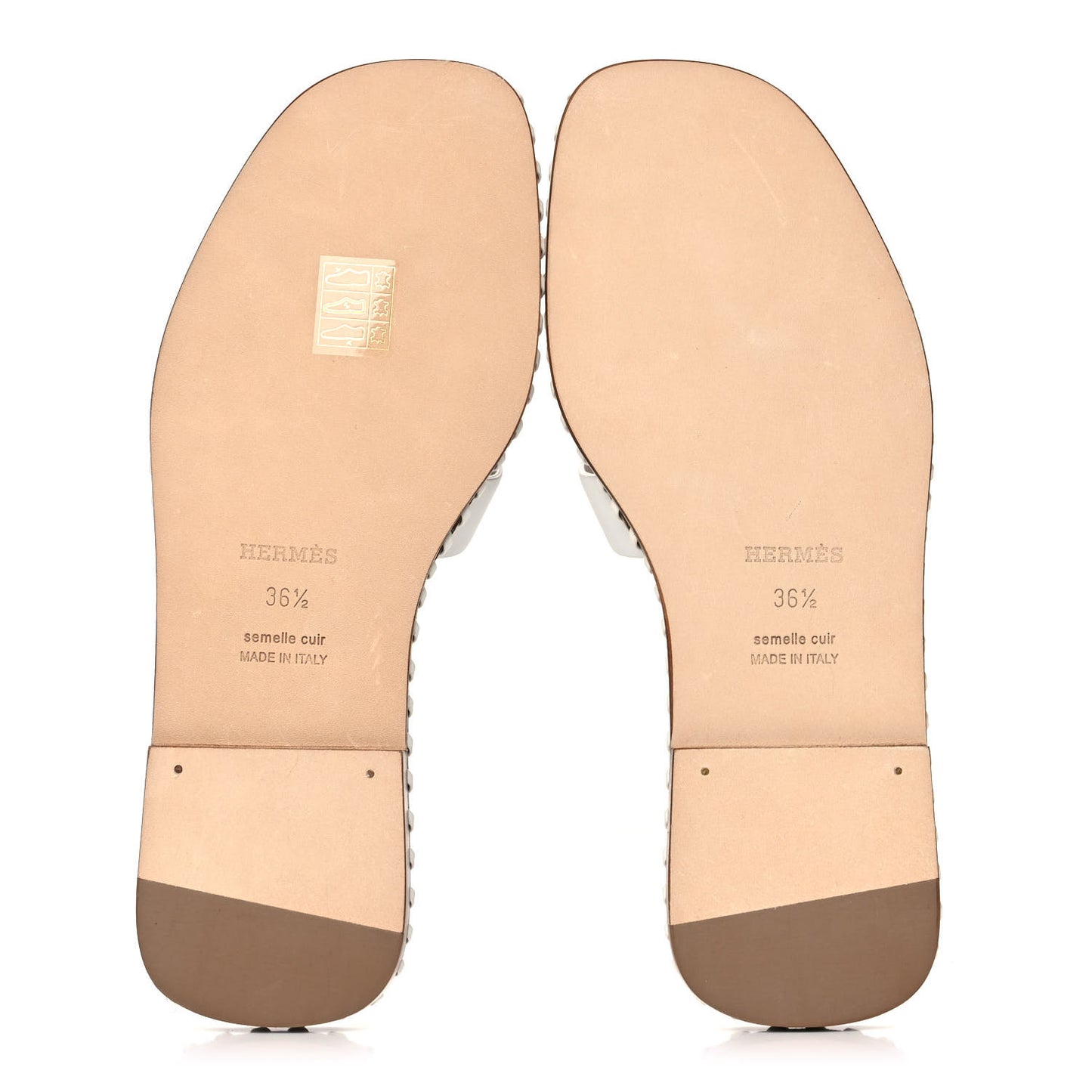 Box Calfskin Braided Oran Sandals 36.5 White