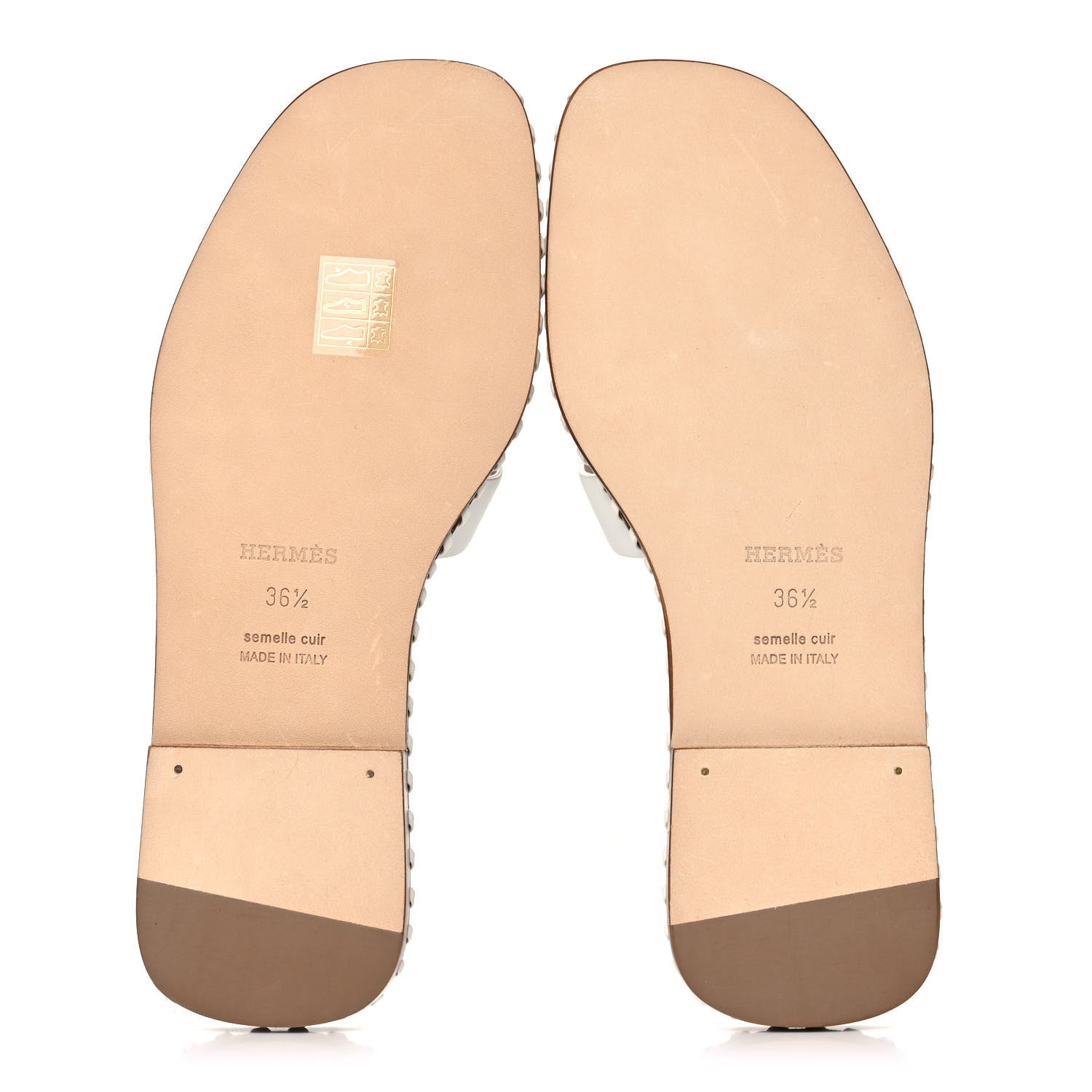 Hermes Box Calfskin Braided Oran Sandals 36.5 White 5 of 10