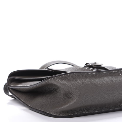 Hermes Taurillon Clemence Halzan 31 GM Etain 9 of 12