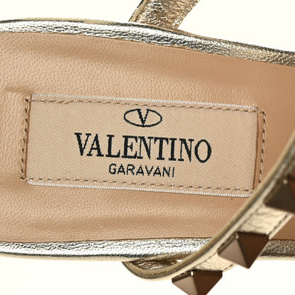 Valentino Garavani Metallic Nappa Rockstud 60mm Caged Slide Sandals 37 Gold 7 of 8