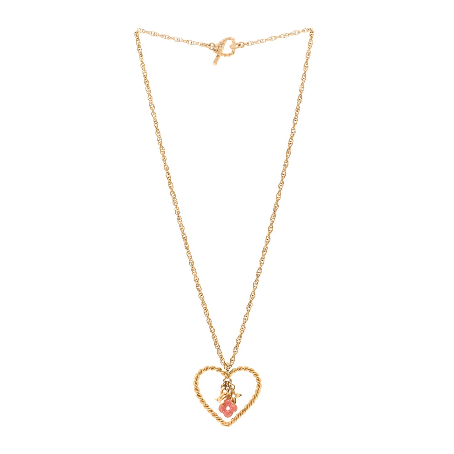 Sweet Monogram In My Heart Necklace Gold