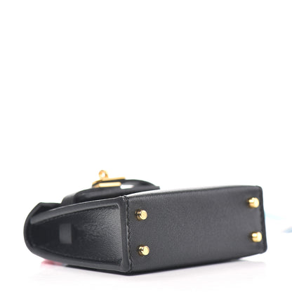 Hermes Tadelakt Mini Kelly Twilly Bag Charm Black 5 of 5